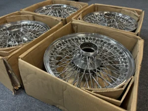 Jaguar Chrome Wire Wheels 15 X 5 Boxed EXCELLENT Show Standard
